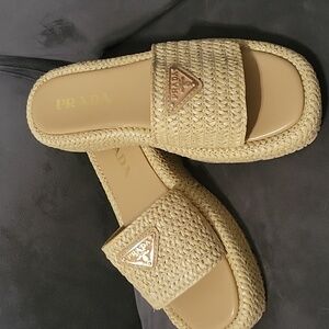Prada Straw Sandals
